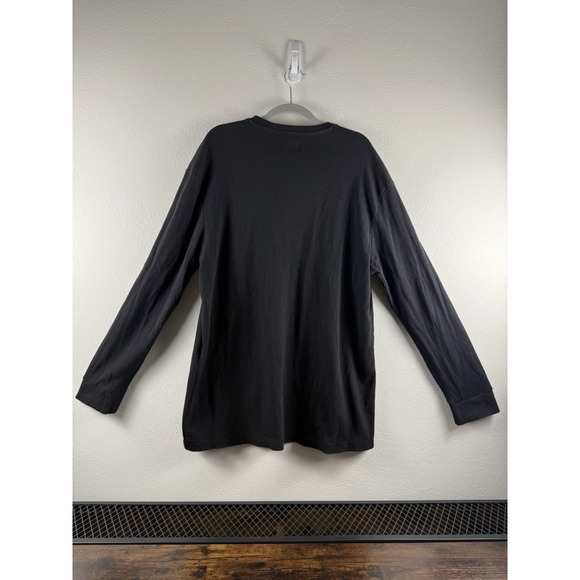 Jachs MFG Men's XXL Waffle Knit Thermal Shirt Black Long Sleeve Crewneck Cotton - Picture 2 of 6